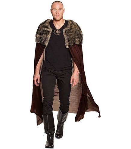 Leonardo Carbone® Uniseks middeleeuwse wollen cape met wolfsluiting Tjark - middeleeuwse kleding dames en heren, cape mannen, hobbit kostuum, LARP, Viking, cosplay heren, Halloween, carnaval, zwart