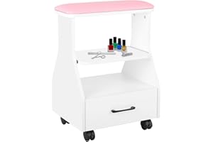LEIBOU Pedicure, poggiapiedi per pedicure, carrello per pedicure, con ruote, poggiapiedi per manicure, poggiapiedi portatile, sgabello per pedicure, per salone di bellezza, stazione di massaggio ai piedi