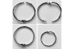 SHINEONE 32 mm Metal Book Rings, Loose Leaf Binders Book Rings 20 Pcs Inner Diameter Keychains Binding Ring, for Memo Keychain Photo Album Book (Silver)