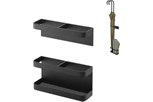 Beufee Magnetischer Schirmständer, Schirmständer, Schirmhalter, Schirmhalter, Wandmontage mit Tropfschale, Schirmaufhänger Magnetischer Schirmlager für den Eingangsbereich (Schwarz)