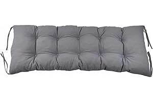 Olenka Coussin de Banc de Jardin Siègen Patio Meuble d'Extérieur intérieur terrasse Balcon Porche (85 x 40 x 8 cm, Gris)