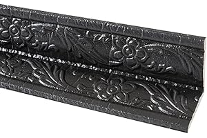 URFEDA Selbstklebende zierleisten Neatiease Flexible Zierleisten Sparpaket, zum Abziehen und Aufkleben, Deckenleiste, tapeten zierband, Wandverkleidung für Heimdekoration(2,3 m x 8 cm x 1 cm, Schwarz)