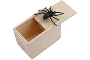 PLGEBR Ragno scherzo in legno nascosto nella custodia, scatola per scherzi a ragno, pratiche scatole per scherzi a sorpresa, scatola regalo per Halloween per adulti e bambini