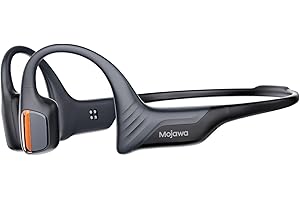 mojawa Purra Run Knochenschall-Sportkopfhörer, Open-Ear, IP67 wasserdicht, ENC-KI-Mikrofon, Sprachsteuerung, Tiefer Bass, Bluetooth 5.3, für Laufen, Radfahren, Wandern, Workouts & Alltag – Schwarz