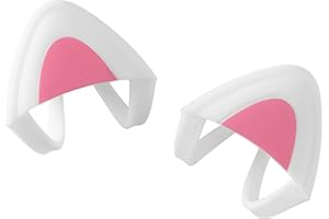 kwmobile 2 x nakładka z kocimi uszami kompatybilna z nausznikami – akcesoria dekoracyjne do słuchawek o szerokości 2,5 do 3,8 cm - zestaw słuchawek z kocimi uszami – biało-różowe