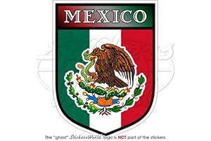 MEXICO Mexikansk sköld 100 mm (4 tum) vinyl stötfångarklistermärke, dekal