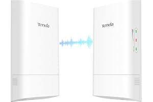 Tenda WiFi Bridge 5GHz 867Mbps, Puente Inalámbrico WiFi Exterior, CPE de Exterior Largo Alcance 1 km, Antena direccional 9dBi, PoE Pasivo, IP65 Resistente al Agua, Paquete de 2(O1-5G)