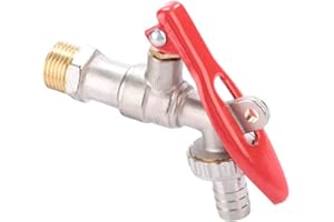 DAKOMYO Jarchii Robinet d'eau verrouillable, Robinet d'eau verrouillable, Laiton 1/2" Filetage 1.6Mpa Robinet verrouillable avec Outil de Remplacement de poignée Unique pour la Maison Jardin extérieur