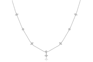 SLUYNZ 925 Sterling Silver CZ Flower Choker Necklace for Women Teens Girls Dainty Leaf Pendant Necklace Chain