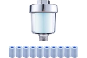 WOOLUCK® Filtr prysznicowy z 10 wymiennymi elementami filtrującymi, głowica prysznicowa, filtr do wody wapiennej, redukuje suchość i swędzenie skóry