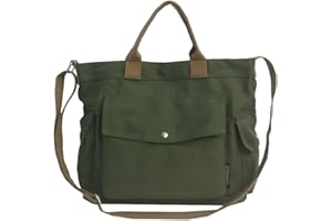 DKIIL NOIYB Borsa tote in tela per le donne 35,6 cm grande borsa a tracolla con multi tasche borsa a tracolla in tela con manico superiore borsa a tracolla borse da lavoro