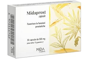 MIDA FARMA MIDAPROST Capsule | Serenoa Repens (Saw Palmetto) 320 mg, Tè Verde e Magnesio | Per trattamento e prevenzione di Prostata Ingrossata, Ipertrofia Prostatica Benigna e Prostatite | 30 Capsule