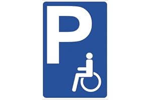 GESCHENKE-FABRIK Cartello "Parcheggio per disabili" in alluminio / Dibond 200 x 300 mm - 3 mm di spessore