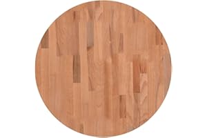 ‎VIDAXL vidaXL Tischplatte, Holzplatte Holztischplatte Rund, Ersatzplatte Platte für Beistelltisch Bartisch, Massivholztischplatte Esstischplatte, Ø60x1,5 cm Massivholz Buche