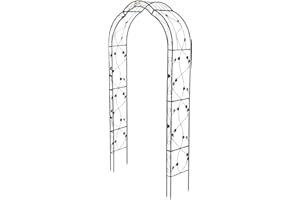 HAFIX Rosenbogen - Paris - für Garten. Rosenspalier aus pulverbeschichtetem Metall. Rank Hilfe für Kletterpflanzen Torbogen Rosenrankenhilfe Gartenbogen wetterfest & freistehend 250x130x39cm schwarz.
