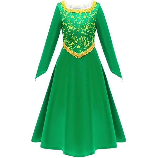 Shrek-Kostüm-Set Für Kinder – Mit Weste, Ohren, Grüner Gesichtsfarbe & Tudor-Outfit, Größe 6–8 Jahre