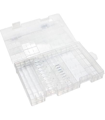 Mdesignplastic Small Stackable Divided Battery Storage Organizer Box With Hinged