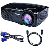 Projector,Video Projector HD 3200 Lumens Portable LED Projectors 1080P 1280*800 Multimedia Home Cinema Theater for Games and Parties Support PC Laptop Smartphone Xbox TV Box(Black)