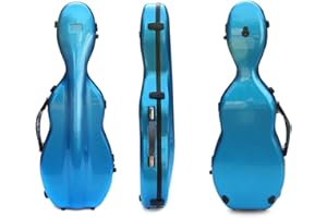 WUQIMUSC Custodia per violino 4/4 full size in fibra di carbonio composita custodia rigida manico resistente cinghie posteriori morbida imbottitura (blu)