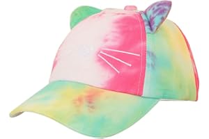 ERKIC DAISHIAO Gorras de béisbol para niños, con bonitas orejas de gato, sombrero de sol, visera de ala ancha, sombrero de playa, al aire libre, gorra de verano, protección UV