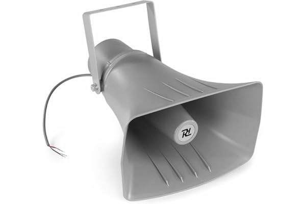 Power Dynamics HS40 - Haut-Parleur à Pavillon, Idéal pour Système de Sonorisation, 100V, Livré avec Support de Montage