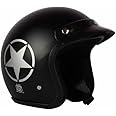 O2 STAR PERL Open Face ABS Helmet with Quick-Release Adjustable Strap, Sturdy Head Protector, Safety Helmet for Bike (Medium Size, Black)
