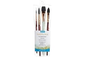 ‎PRINCETON PRINCETON ARTIST BRUSH CO. PRINCETON NEPTUNE, Series P4750, Pro Set mit 4 kurzstieligen Pinseln