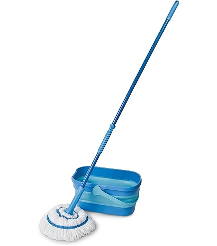 Kujira Homes - Spin Mop Bucket Set With Spin 360 Wringer And 2 Microfibre Mop Pad Head With Spin