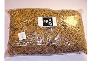 Progom - Elastiques caoutchouc - Blond (naturel) - sac de 1kg - Taille au choix (25mm x 1.7mm)