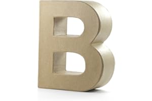 Pracht Creatives Hobby Papp-Buchstabe B | 17,5x5,5 cm | Pappbuchstaben zum Bemalen Basteln Dekorieren Pappmaché