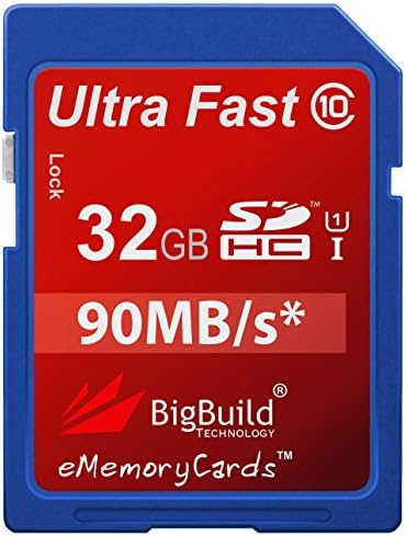 BigBuild Technology32GB Ultra Fast 90MB/s SD SDHC Memory Card for Canon EOS 450D DSLR Camera