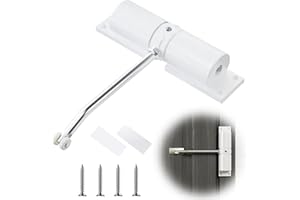 Wmzjnljy 1pc White Automatic Door Closer Quiet and Safe Door Closer Spring Adjustable Quiet and Safe Storm Easy to Install Auto to Convert Hinged Doors for Self-Closing(Z49-1)