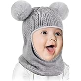 Gajraj Baby Boys Girls Winter Knit Monkey Cap Super Soft Fleece Woolen Hat Pom Pom Unisex Kids Winter Hat (6 Months to 7 Yrs)