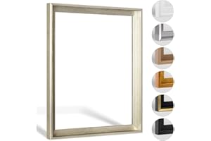 HaakDesign Schattenfugenrahmen Levi in Silber Antik 60 X 80 cm für Keilrahmenbilder und Leinwände Glanz Edition