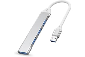 IZyufan USB 3.0 Hub, 4 Port Datenhub Mit Aluminiumgehäuse für iMac, MacBook Air, Mac mini, Surface Pro, Notebook PC, Laptop, USB-Sticks, Mobile Festplatten