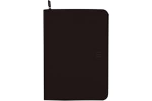 FINOCAM - Document Holder A4 Serie 00 - J964 Black | Polyester Document Holder | Zippered Portfolio - Pen Holder and Interior Tablet Pocket | Ring Binder
