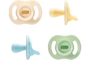 Tommee Tippee Sucette Ultra-légère Toujours en Place, 0-6 Mois, Lot de 4, Tétine Orthodontique, Conception Monobloc en Silicone