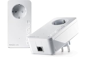 devolo Magic 1 – 1200 LAN Starter Kit: Set con 2 adaptadores Powerline para Internet en toda la casa, adecuado para la Home Office (1200 Mbit/s, 1 x conexión Gigabit LAN, G.hn)