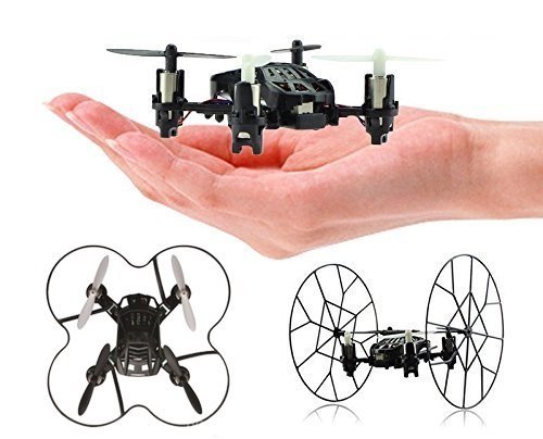 Top Race 4-Channel Micro Mini-Drone Rolling Quadcopter with Wheels, Fly, Roll, and Flip, TR-MQ3