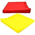 RMCG Traders Cotton Pooja Cloth for Hawan & Religious Rituals | Red & Yellow Cotton Cloth for Puja, Worship & Ceremonies | Mandir Asana (Set of 2, 1 Meter Each)