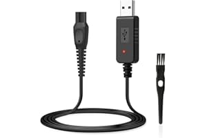 Lenink Charger for Philips Shaver,USB Charging Lead Power Cord Replacement HQ8505 Cable for Philips Series 3000,5000,7000,9000,BT5502,BT9810,MG7790,MG7750 Shaver Beard Trimmer(Light/Brush)