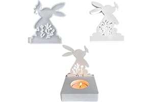 ‎ALEFBET Silikonformen Gießformen Kerzenhalter, DIY Kombination Silikonform Kerzenhalter, Neue Ideen Gießform kerzenhalter, Gipsformen zum Gießen (Einsatz-Rabbit D)