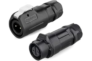 CNLINKO LP-12 Connettore industriale stagni IP68 Connettore circolare a innesto rapido Guscio in plastica PBT Connettore aviazione M12 Maschio e Femmina a 2-8 Pin (2 Pin)