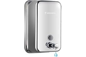 modunful Dispenser di Sapone Manuale in Acciaio Inox per Bagno Commerciali e Casa, 800ml Grande Capacità Montaggio a Parete, Pompa di Sapone Liquido Dispenser per Cucina Ristorante