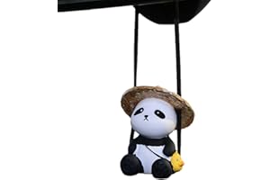 Aznever Pendentif Panda Voiture - Charme Voiture Dessin animé Suspension Décor Rétroviseur Véhicule Pendentif - L'la Voiture Dessin animé fournit Un Pendentif d'anime