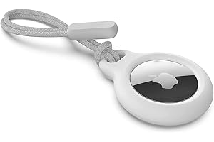 GIVENME Airtags - Custodia per AirTag con Portachiavi Laccetto, Antigraffio, Lavabile, per GPS Key Finder (Bianco)