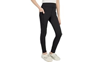 zffriction Sportleggings Mädchen Lang Sporthose mit 2 Taschen Schwarze Leggings Kinder Turnhose Gymnastikhose für Jogging, Training, Yoga