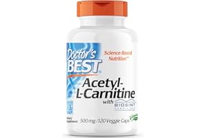 ‎DOCTOR'S BEST Doctor's Best, Acetyl-L-Carnitin, 120 vegane Kapseln, 1000mg Acetyl-L-Carnitin je Dosis, Glutenfrei, Sojafrei, GMO frei, Geschmacksneutral