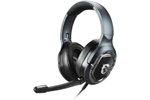 MSI IMMERSE GH50 GAMING HEADSET - 7.1 Virtual Surround Sound, Vibration Feedback, 40mm Neodymium Drivers, RGB Lighting, Detachable Mic, Inline Controls, USB 2.0 Connector - Wired (Package may vary)