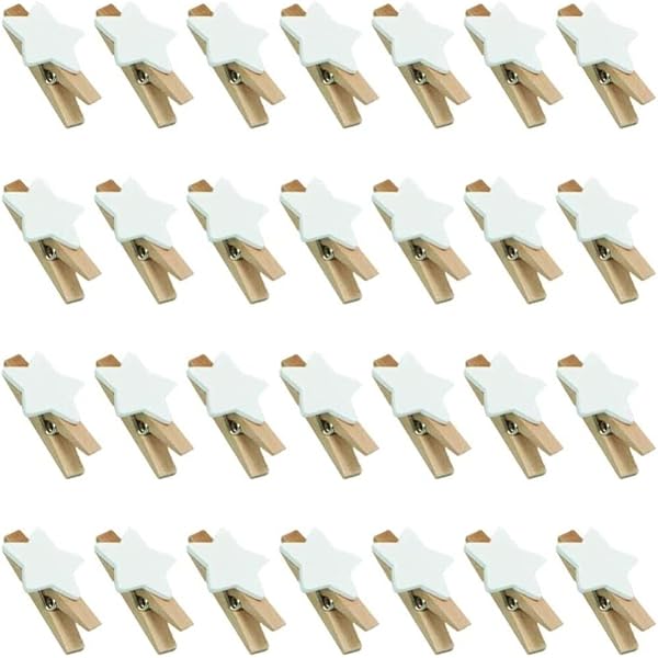 Produktbild von 50 Stück Herz Klammern Holz Deko Dekoklammern Wäscheklammer Klammern